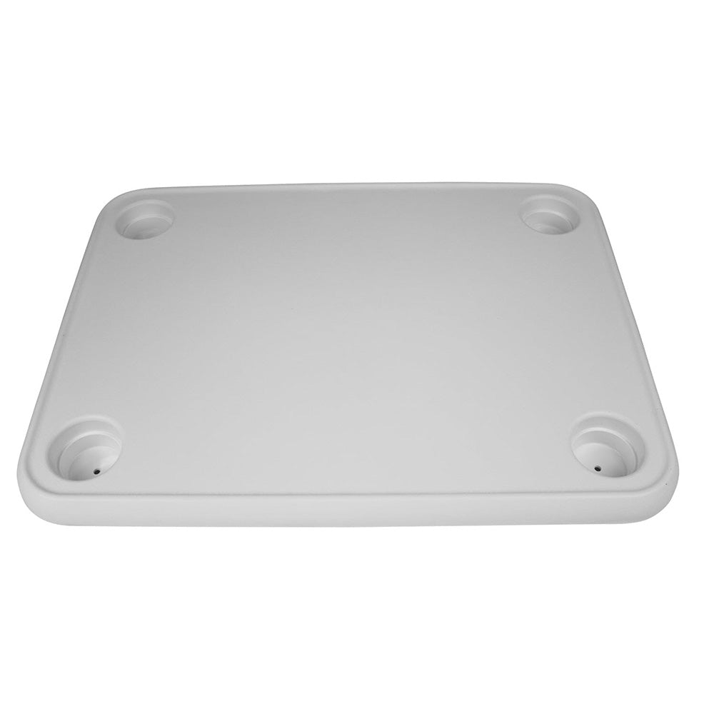 Wise White Rectangular Table with 4 Drink Holders and Pedestal