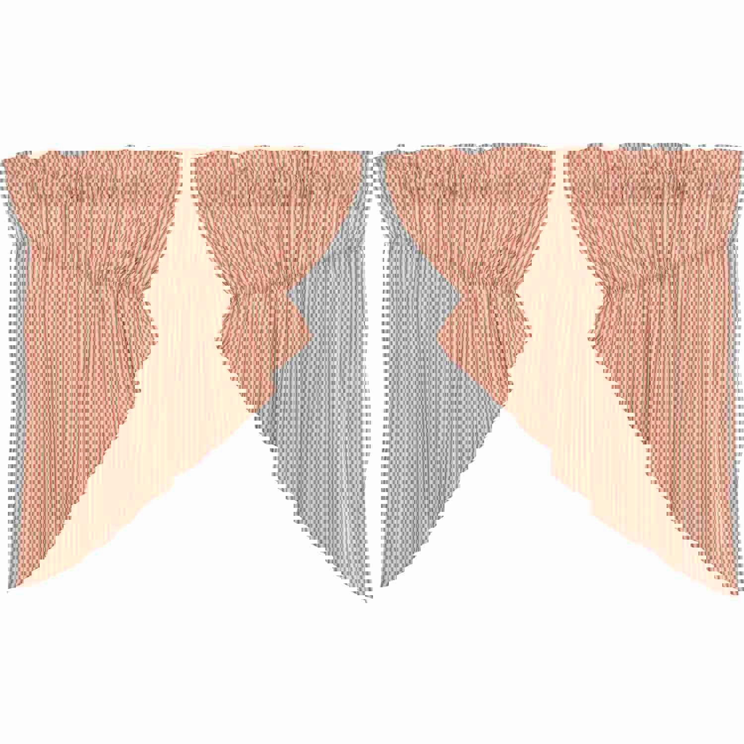 Sawyer Mill Red Ticking Stripe Prairie Swag Set of 2 - 36x36x18