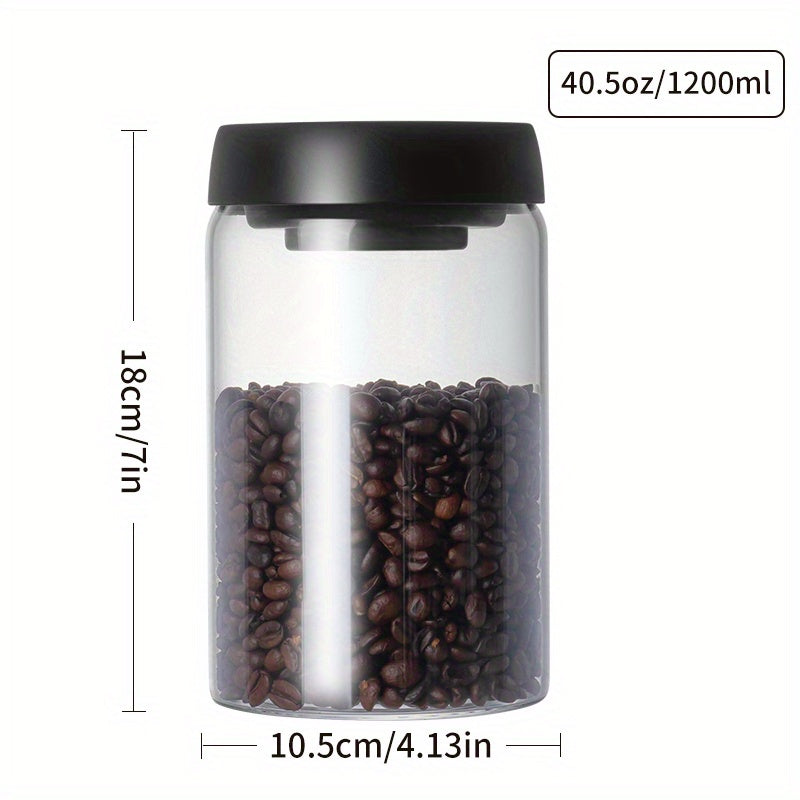1pc Food Grade Glass Coffee Bean Storage Jar for Cereal & Miscellaneous Food