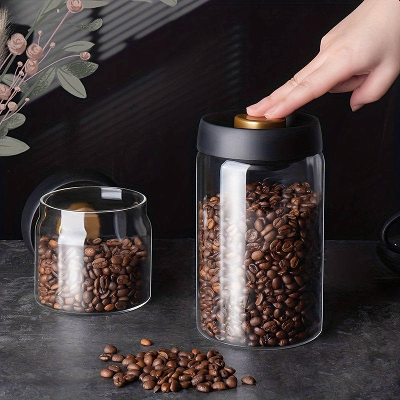 1pc Food Grade Glass Coffee Bean Storage Jar for Cereal & Miscellaneous Food
