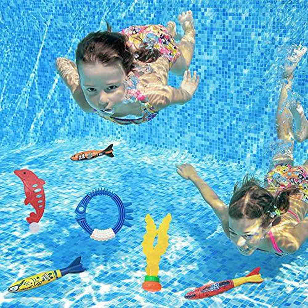 Diving Pool Toys Set for Kids - Underwater Swimming Training Toys with Easy Retrieval