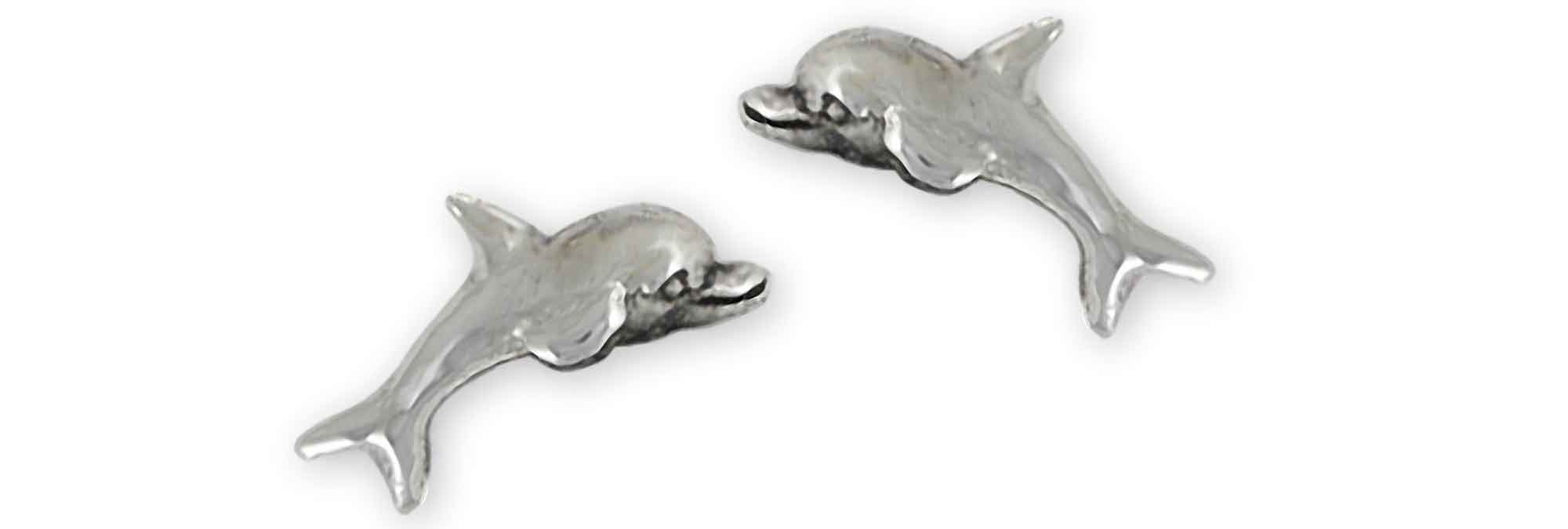 Handmade Sterling Silver Dolphin Earrings - DPH1N-E