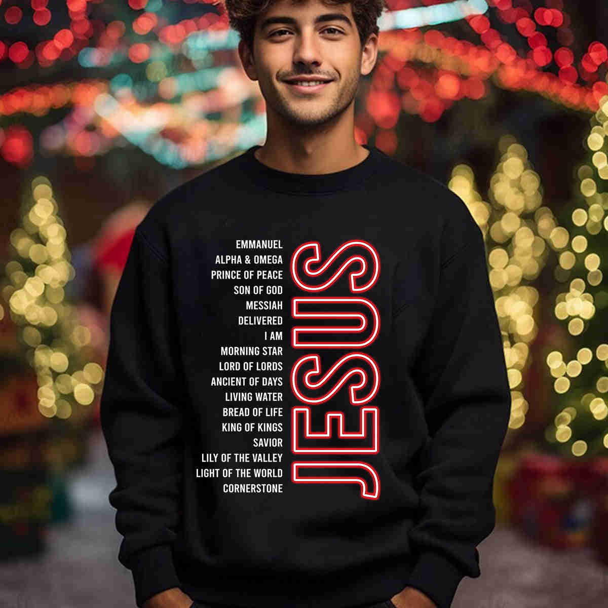 Jesus Emmanuel, Alpha & Omega, Prince Of Peace, Son Of God, Messiah Sweater/Hoodie Shirt - Unisex Christian Gift