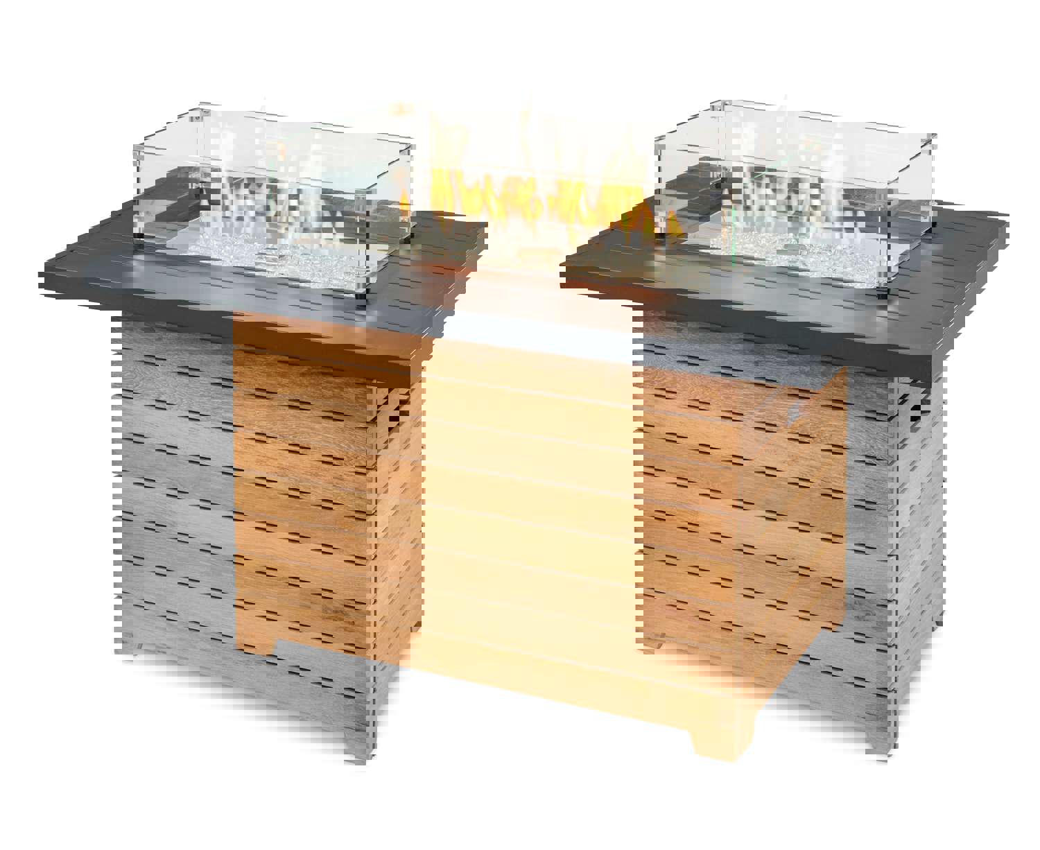 Outdoor Greatroom DAR-1224 Darien Concrete Top with Teak Gas Fire Pit Table