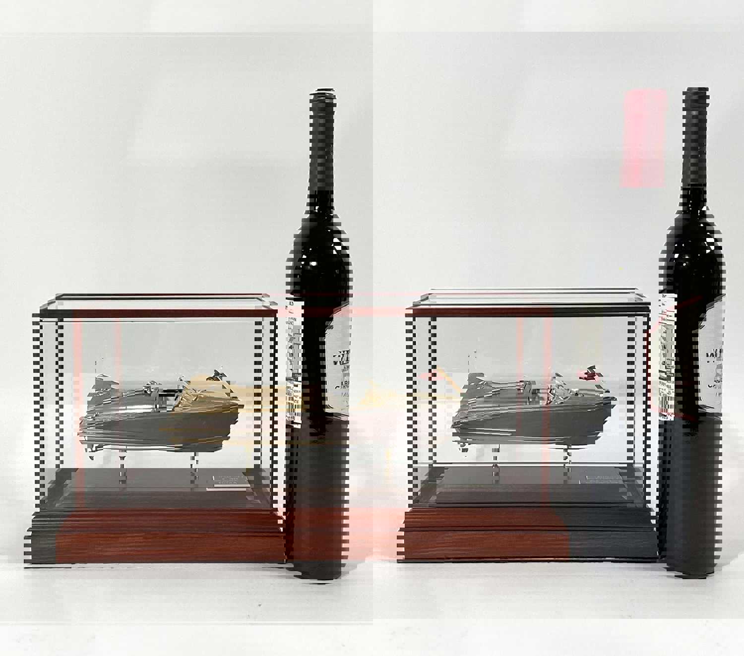 Cased Model Of A Chris Craft Cobra Speedboat by Charles S. Fox