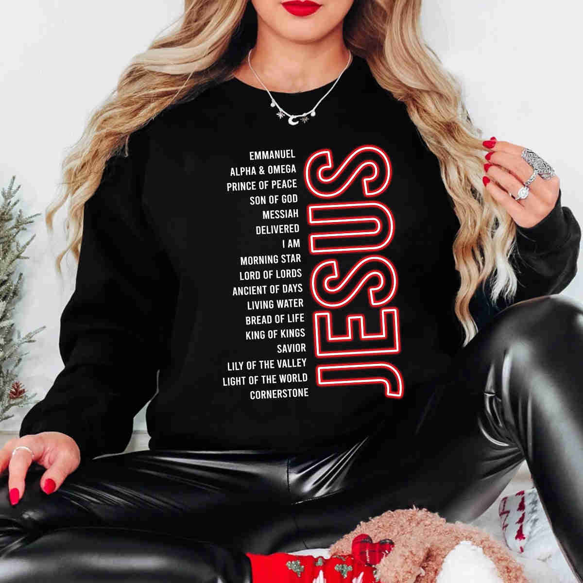 Jesus Emmanuel, Alpha & Omega, Prince Of Peace, Son Of God, Messiah Sweater/Hoodie Shirt - Unisex Christian Gift