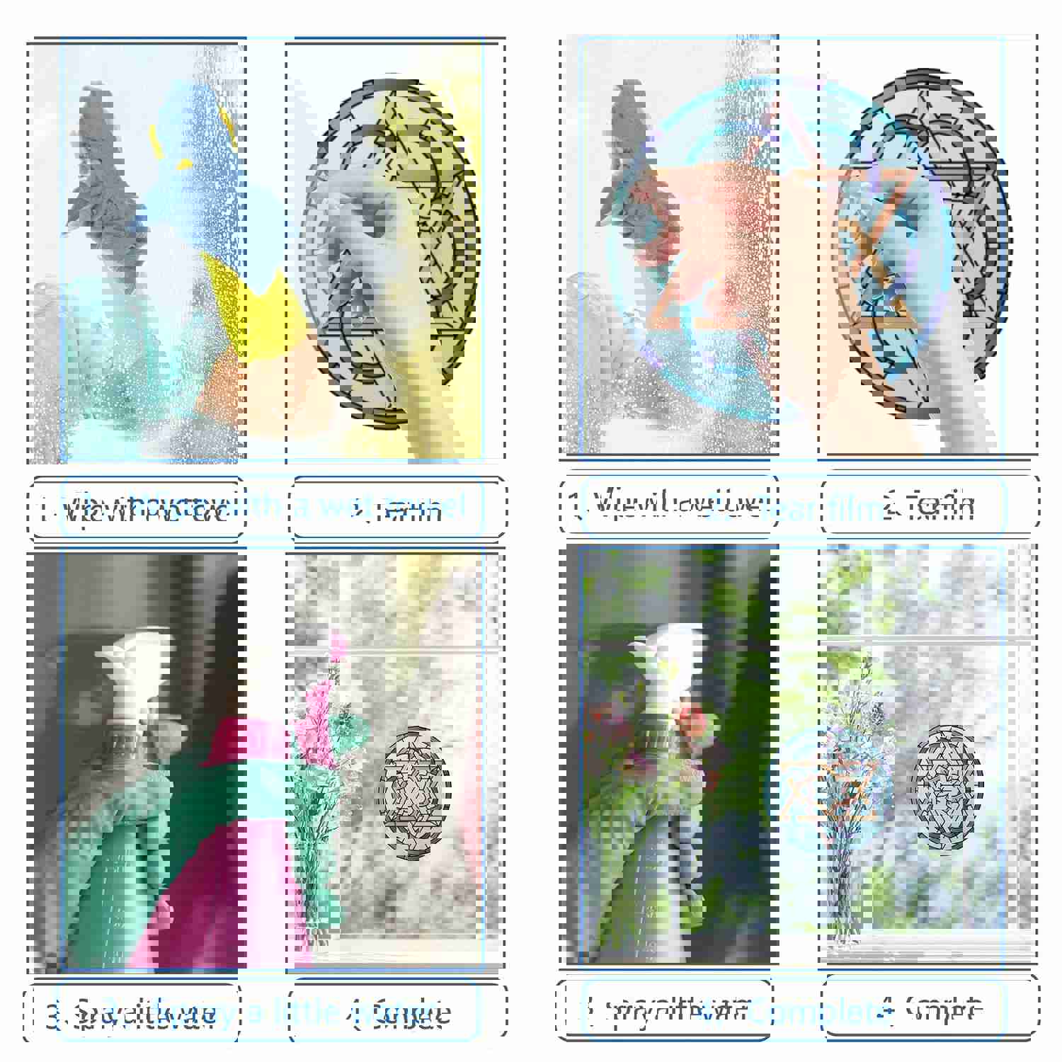 Craspire PVC Window Sticker Set, Nordic Pagan Pattern, 16x16cm, 8pcs