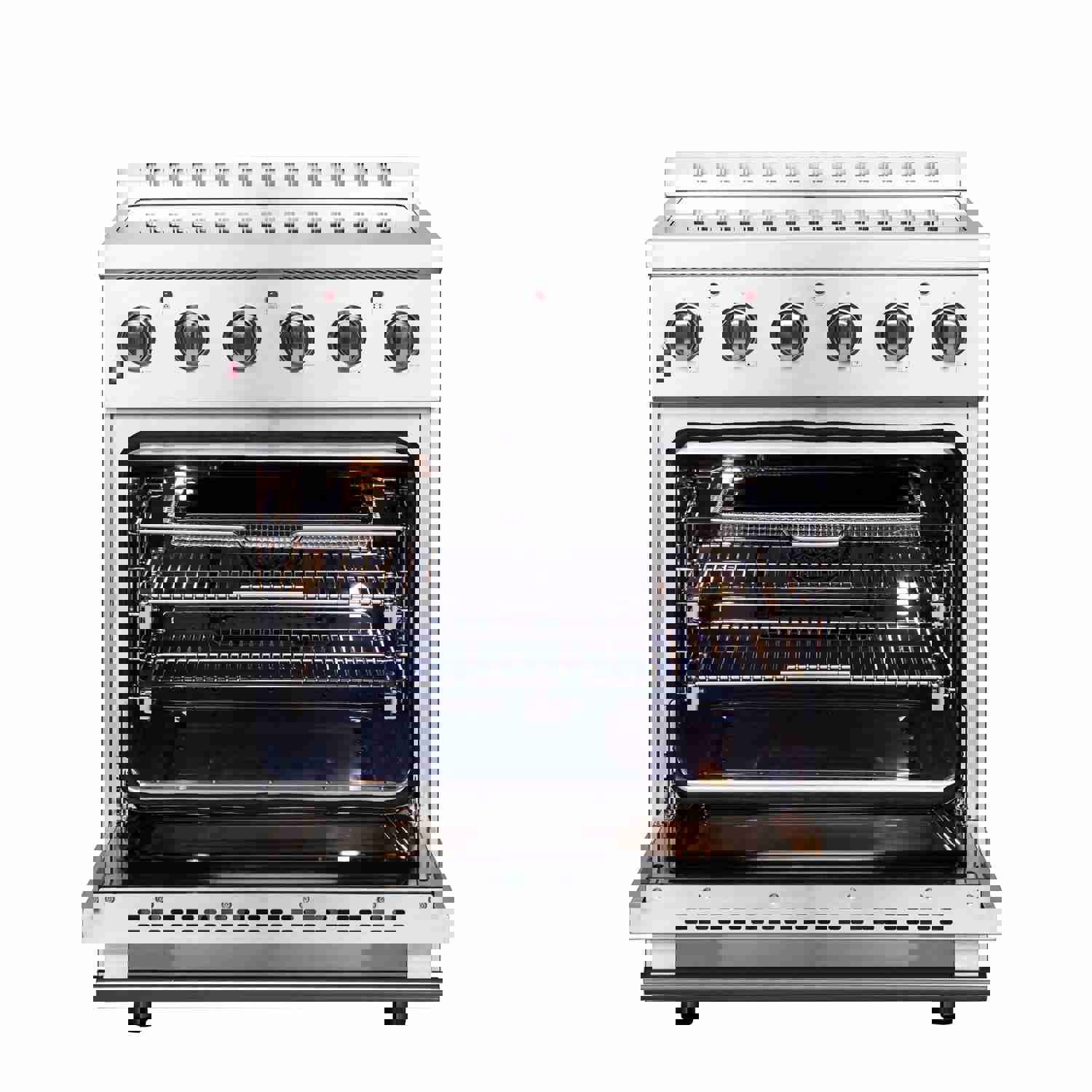 Forno 2-Piece Luxury Appliance Package - 30-Inch Electric Range & Pro-Style Refrigerator and Freezer in Stainless Steel
