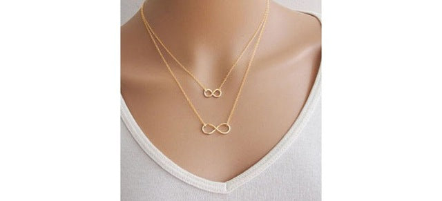 2016 Fashion Women's Gold Silver Eight Bar Choker Necklace - Simple Infinity Symbol Necklace