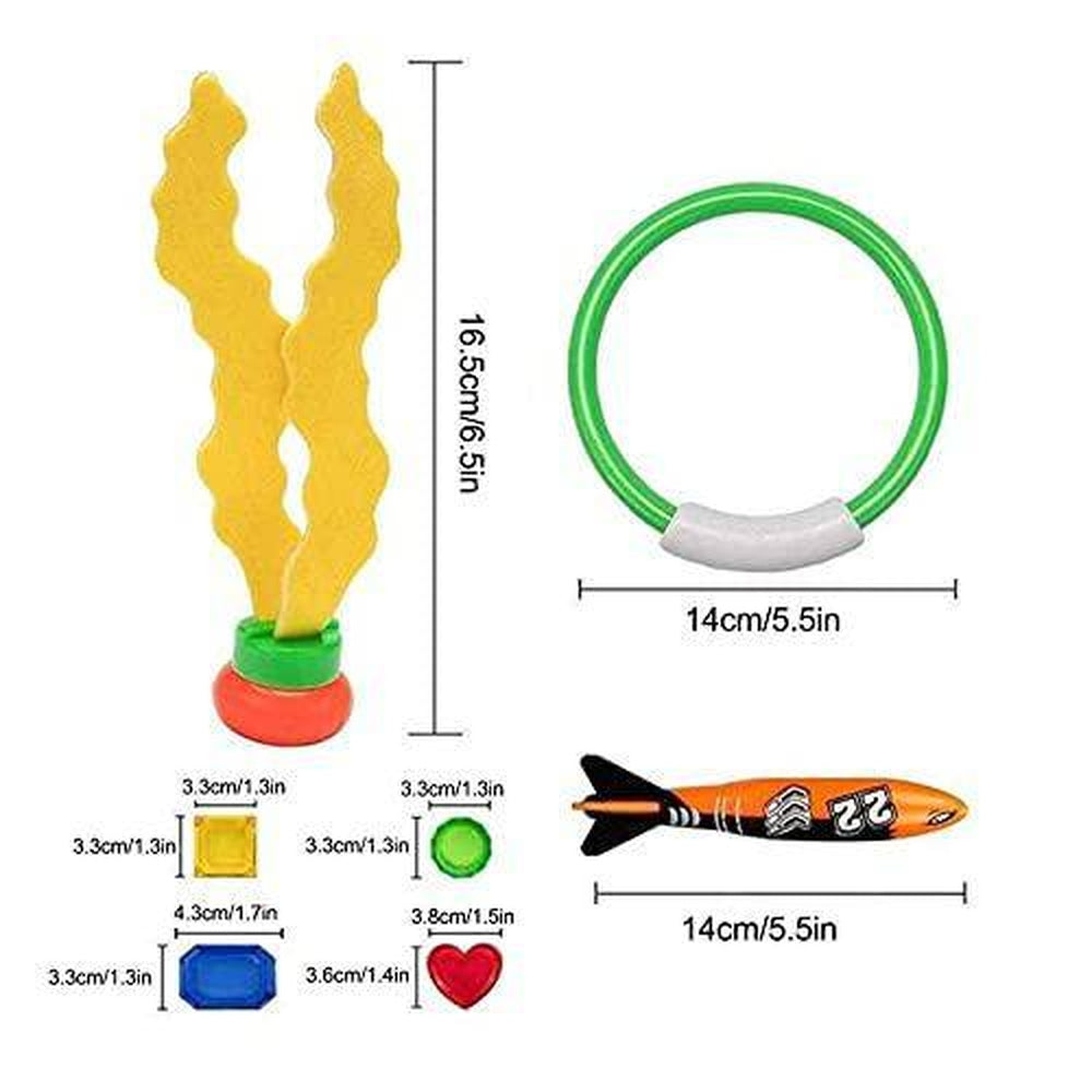 Diving Pool Toys Set for Kids - Underwater Swimming Training Toys with Easy Retrieval