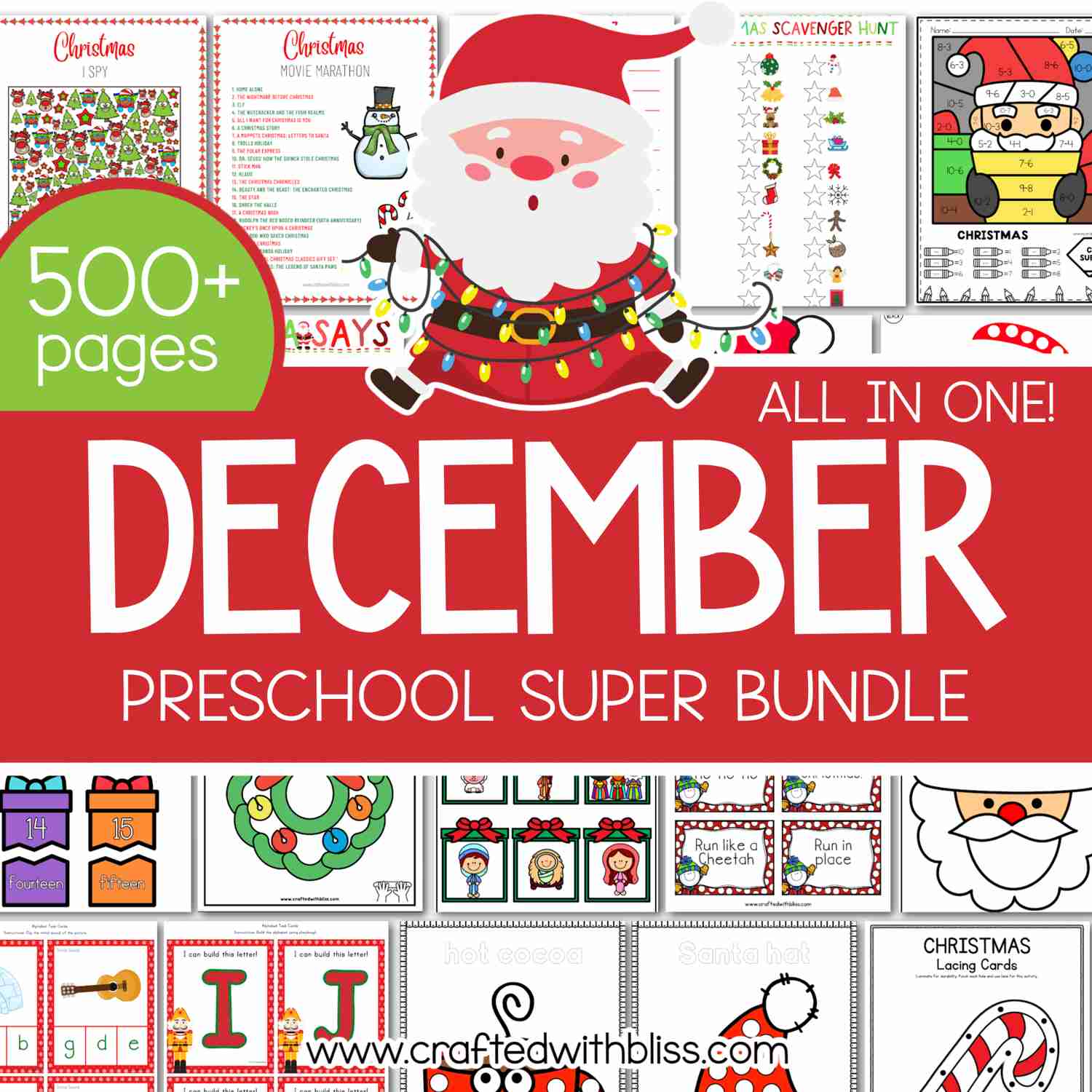 December Preschool Super Bundle: Christmas Kindergarten Activities & Winter Crafts