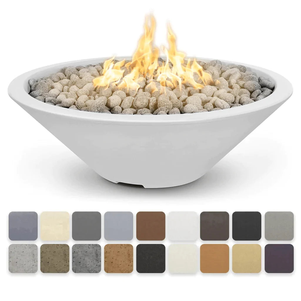 Cazo Narrow Ledge Round Propane Fire Pit - 48 GFRC Concrete Design by The Outdoor Plus