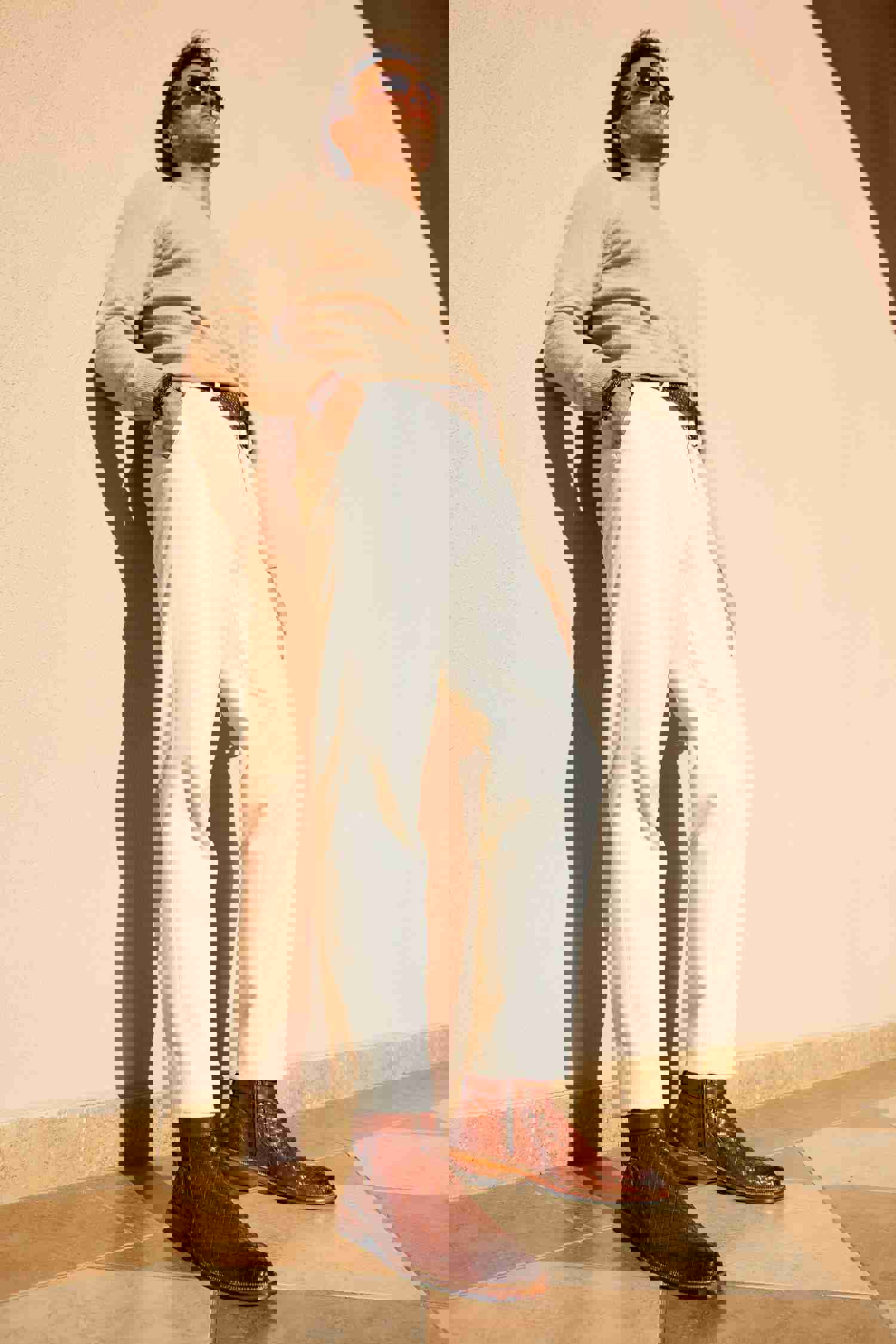 Morral Tan Handwoven Leather Cross Strap Buckle Zip-Up Men Boot