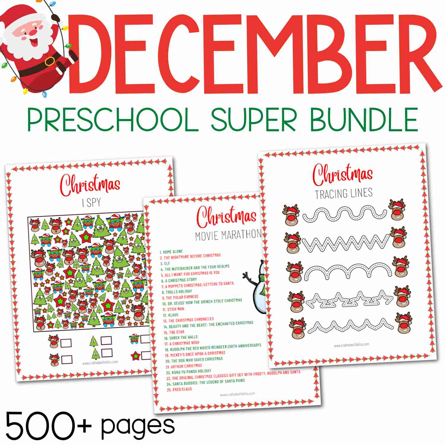December Preschool Super Bundle: Christmas Kindergarten Activities & Winter Crafts