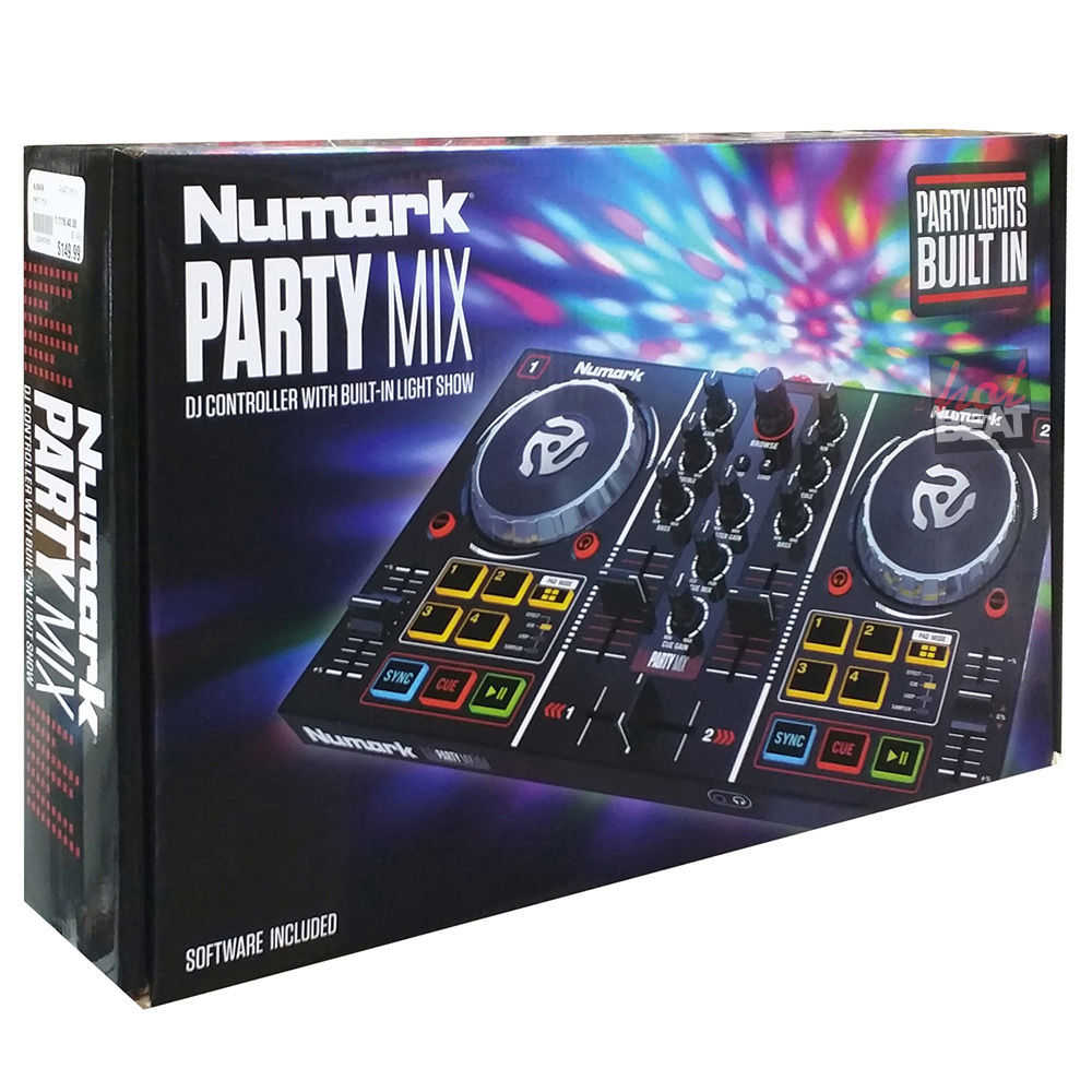 Numark PartyMix DJ Controller with Built-in Lightshow + HF125 Headphones