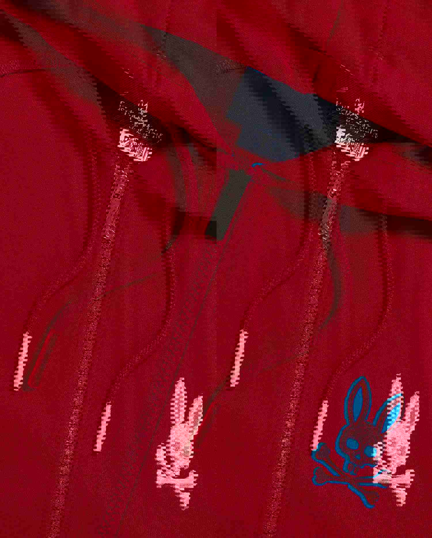 Psycho Bunny Bennett Full Zip Hoodie - Navy & Mulled Wine