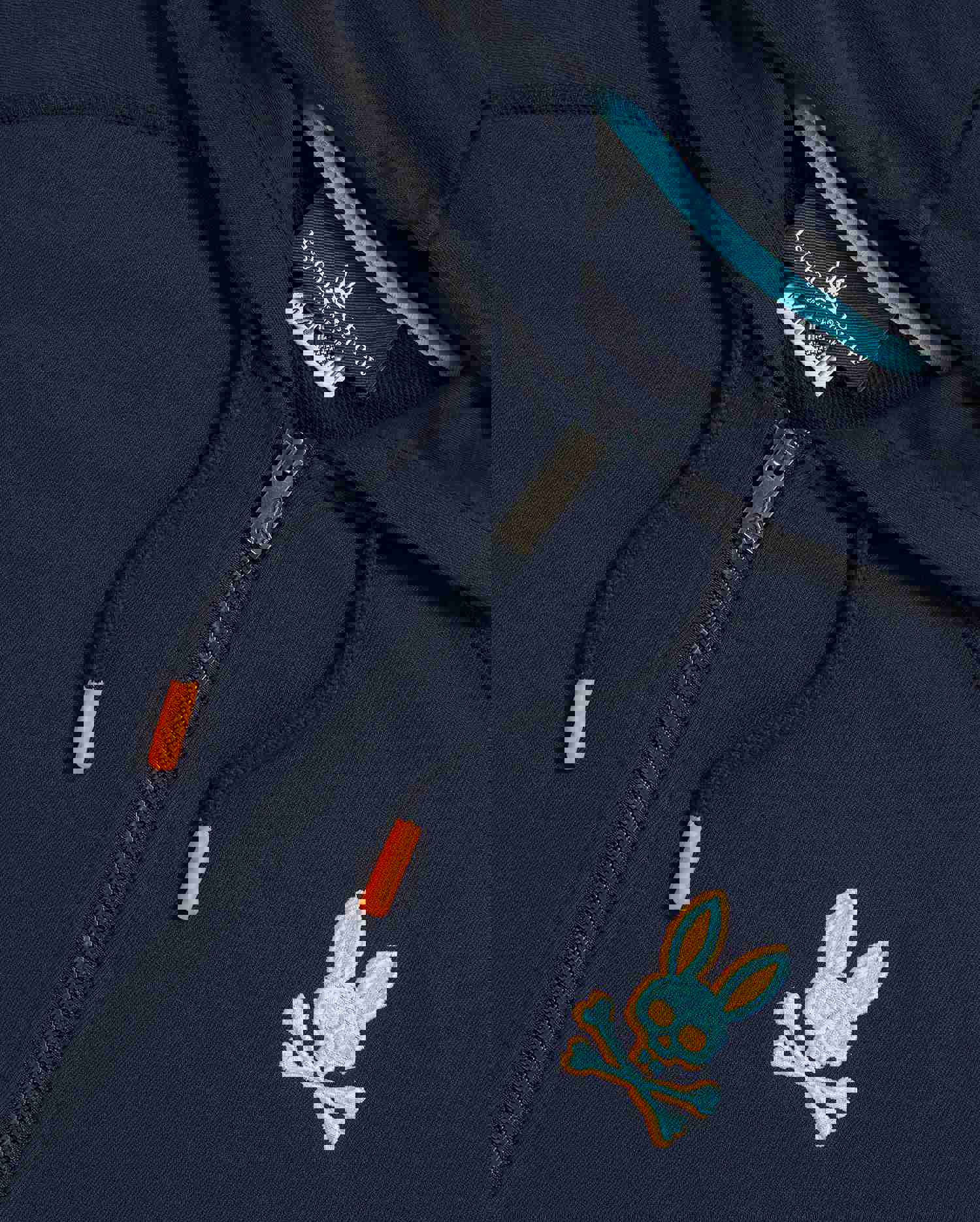 Psycho Bunny Bennett Full Zip Hoodie - Navy & Mulled Wine