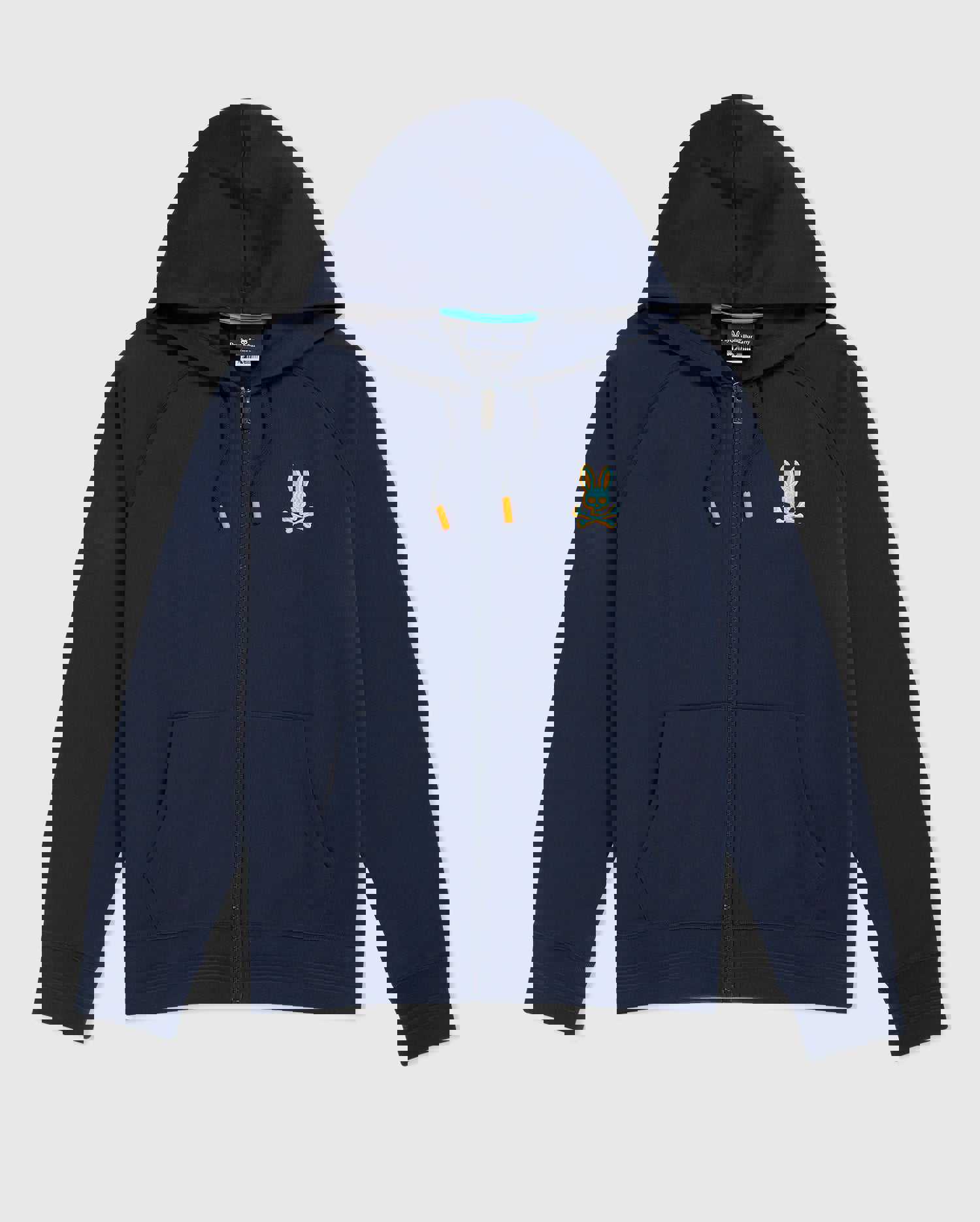 Psycho Bunny Bennett Full Zip Hoodie - Navy & Mulled Wine