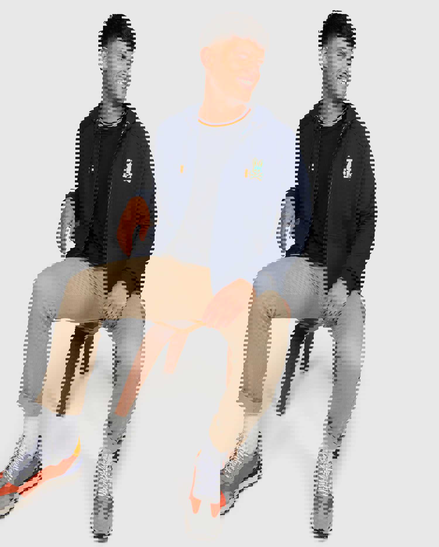 Psycho Bunny Bennett Full Zip Hoodie - Navy & Mulled Wine