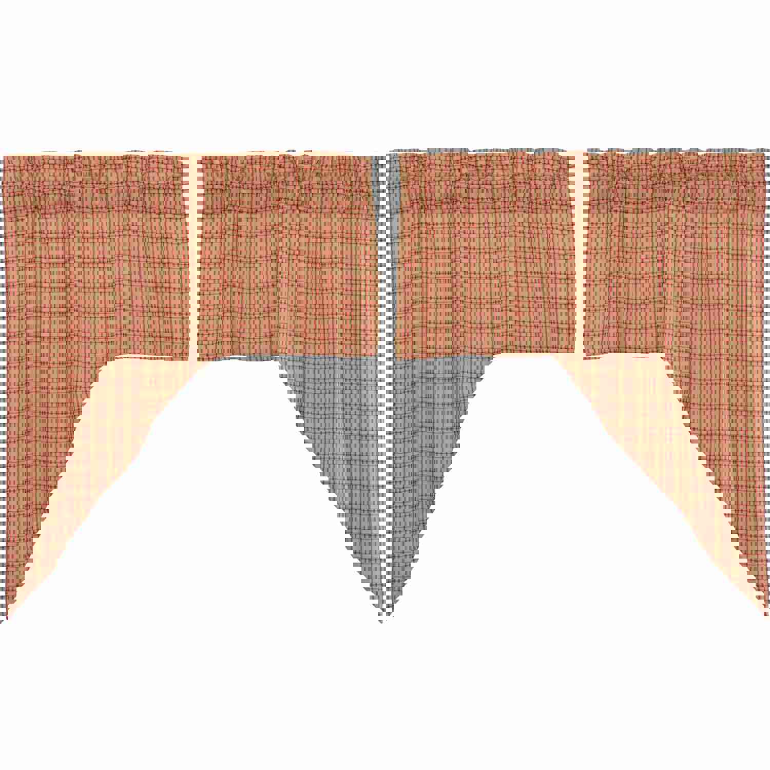 Sawyer Mill Red Plaid Swag Set of 2 - 36x36x16 - Premium Farmhouse Decor