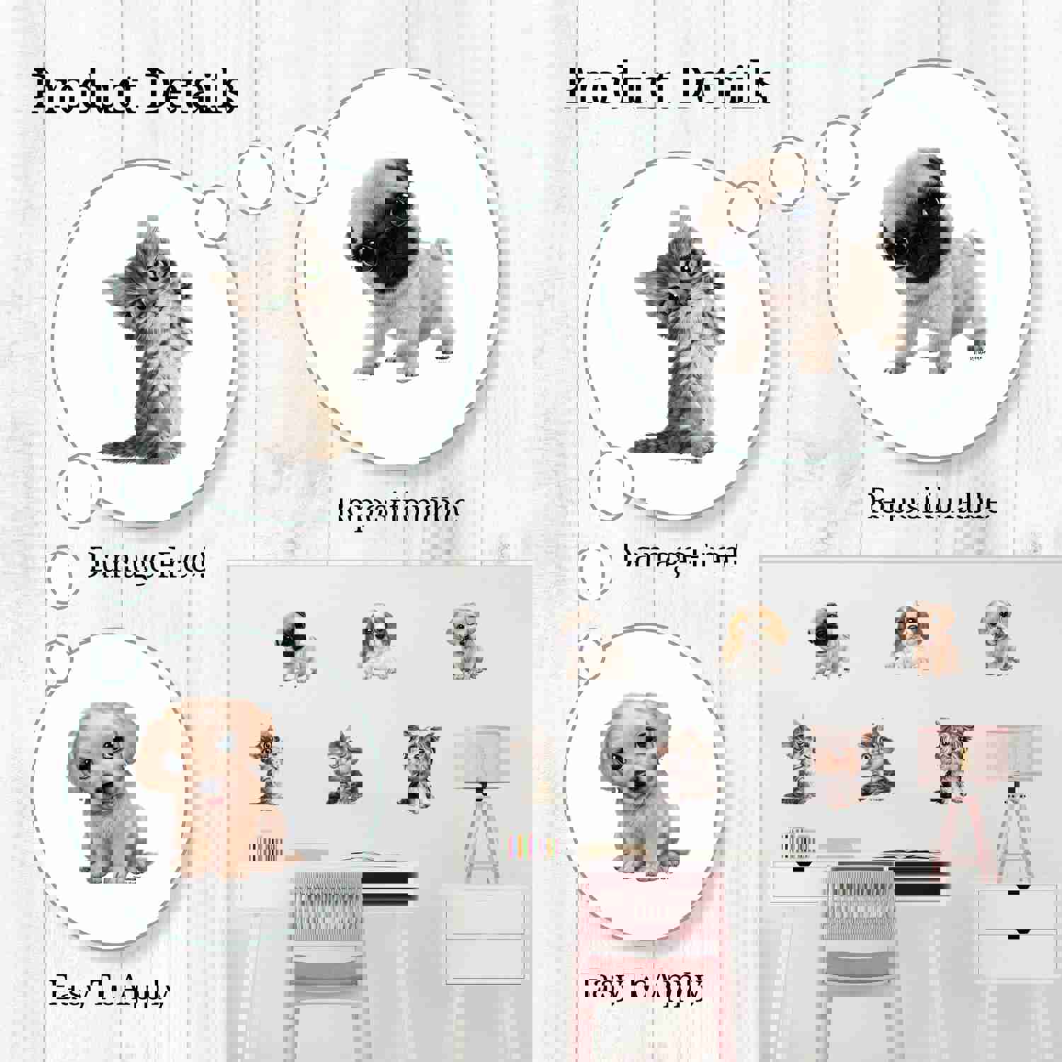 Kittens & Puppies Peel and Stick Wall Decals