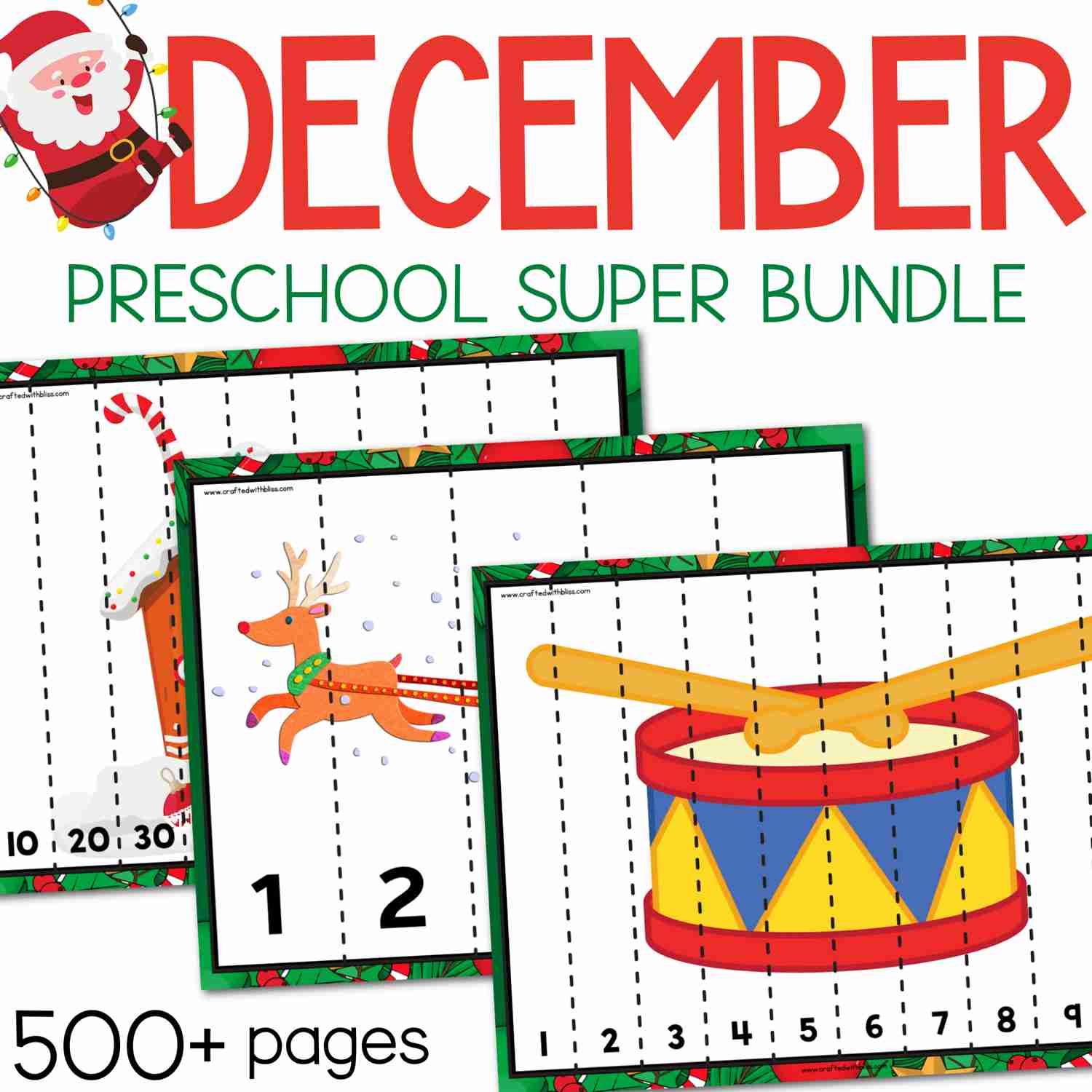 December Preschool Super Bundle: Christmas Kindergarten Activities & Winter Crafts