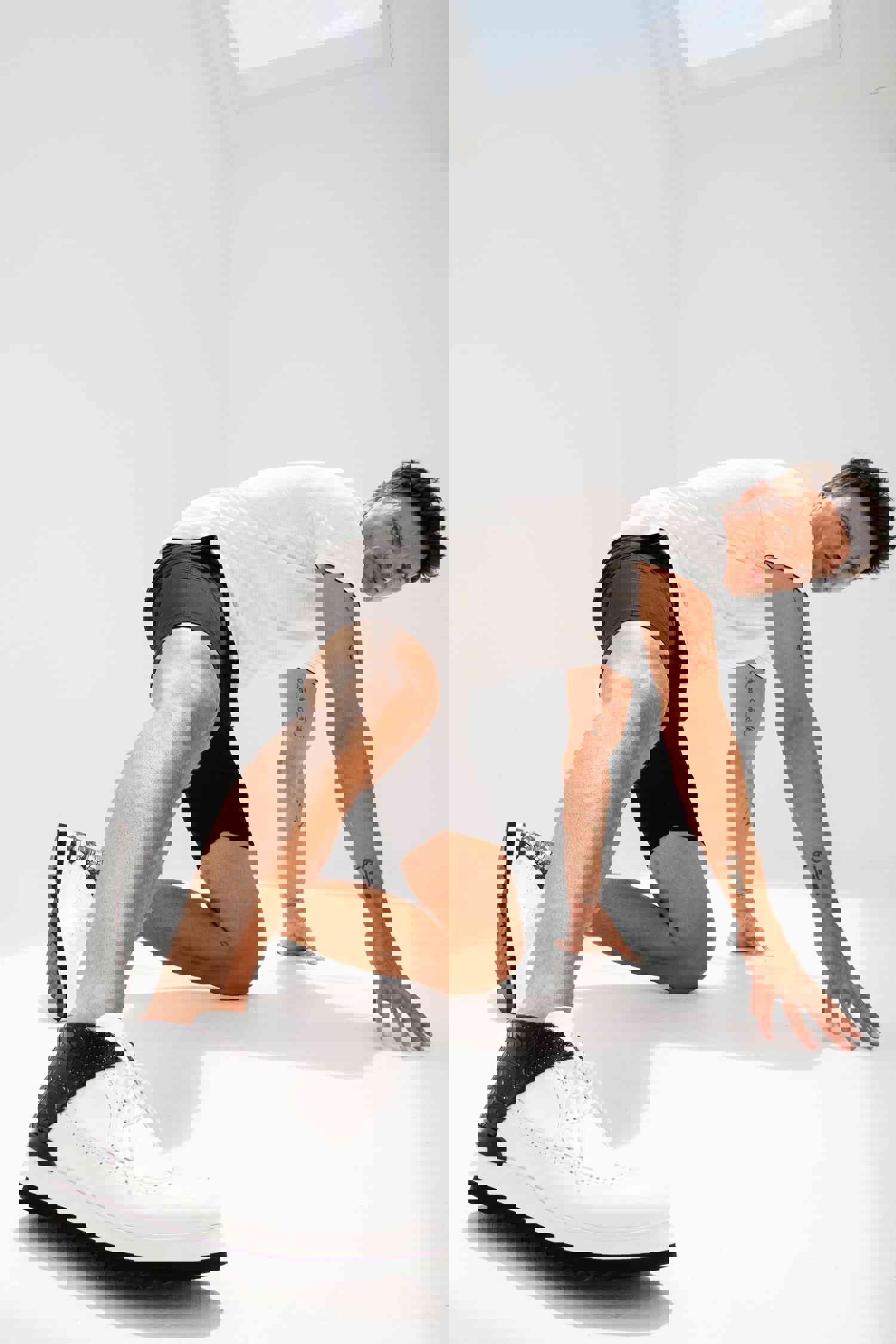 Kagan White Wingtip Chukka Men Sneaker Boot