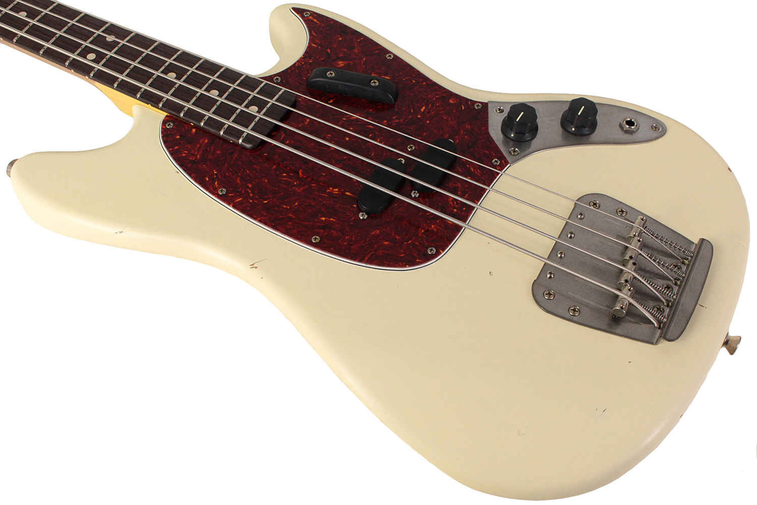 Nash MB-63 Bass Guitar, Olympic White, Light Aging