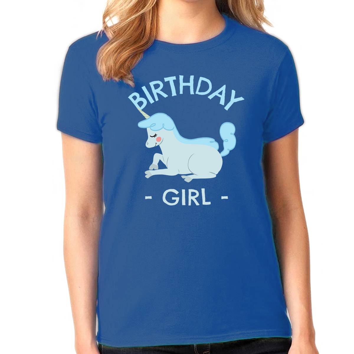 Birthday Shirt Girl Baby Blue Unicorn Birthday Gift