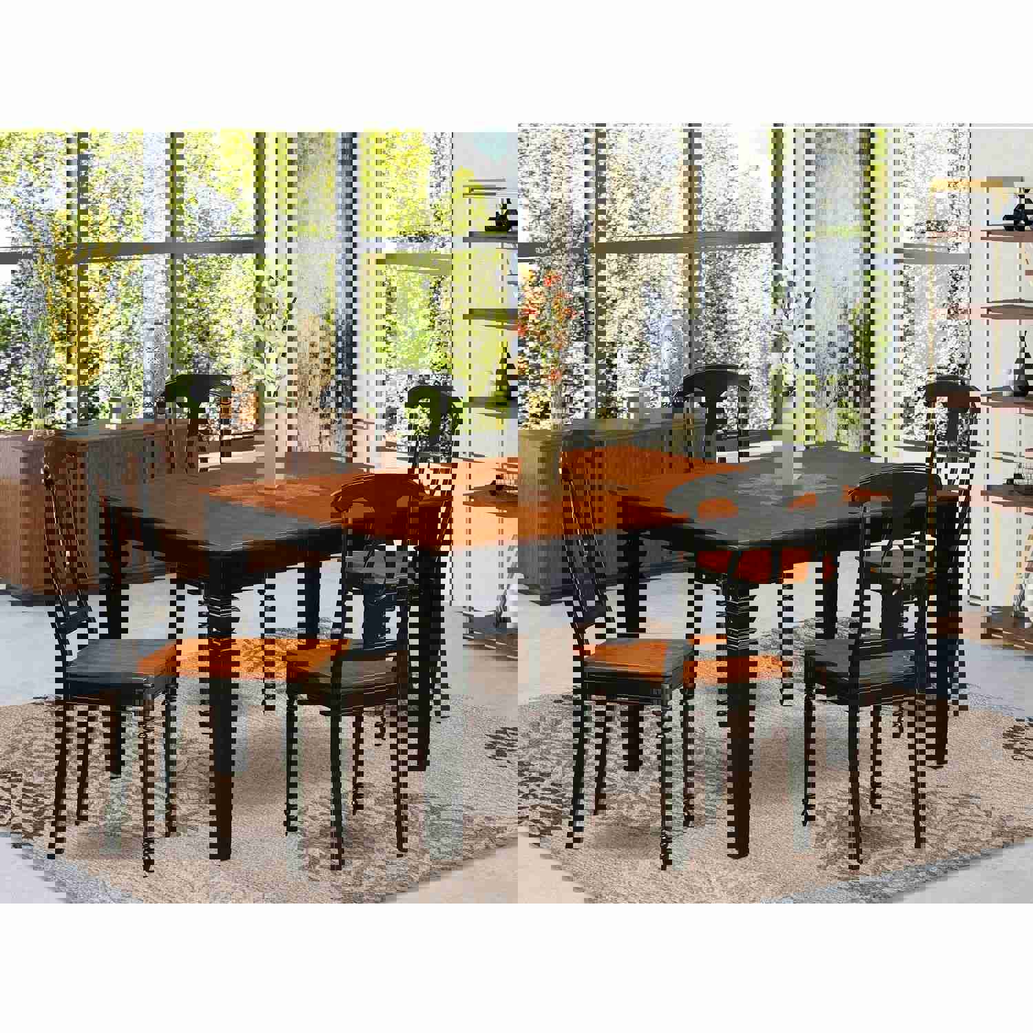 East West Furniture WEKE5-BCH-W 5 Piece Dining Table Set for 4 with Butterfly Leaf