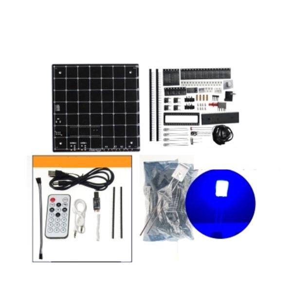 8x8x8 Cube 3D Light Square Blue LED Electronic DIY Kit with Unwelded PCB Board + Fog Blue Square Lamp