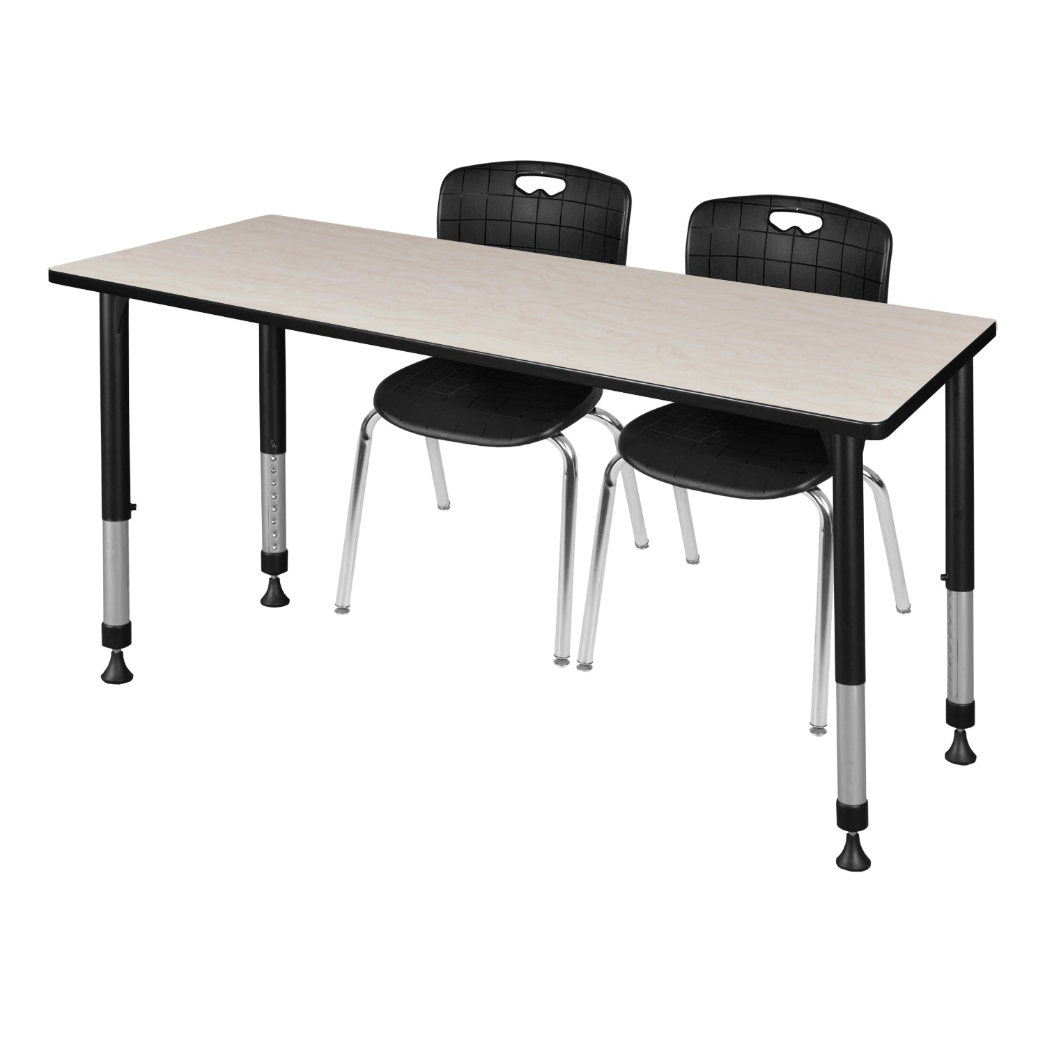 Kee Classroom Table and Chair Package - Adjustable Height Table with 2 Stackable Chairs