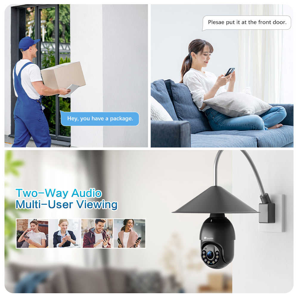 Ctronics 2.5K 4MP Light Bulb Security Camera with 2.4/5GHz WiFi & 65FT Color Night Vision