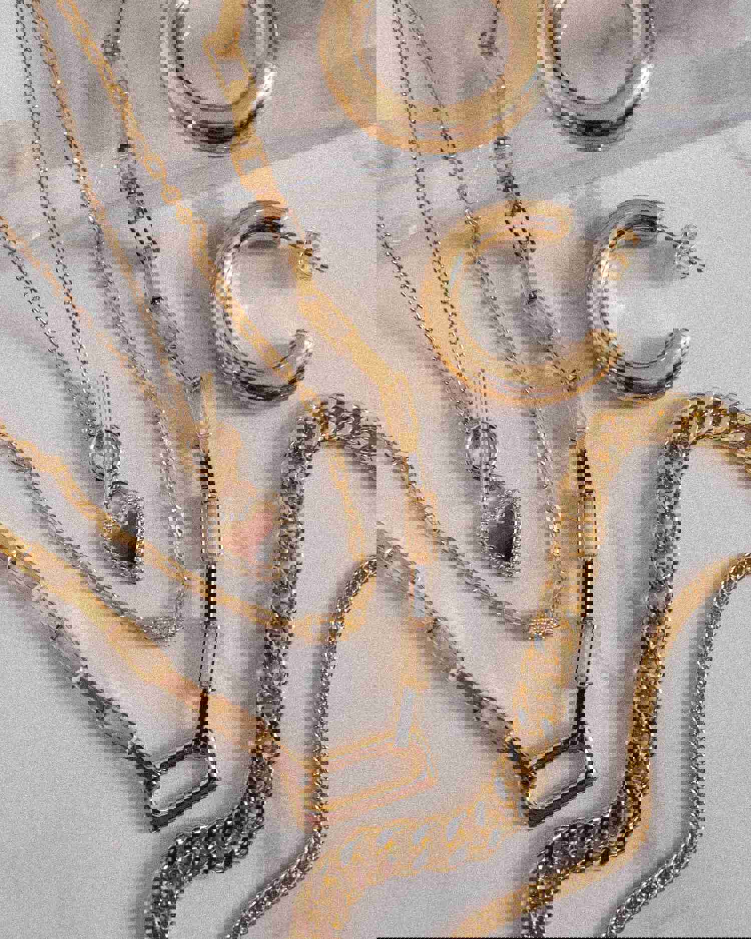 Gina Necklace - Elegant Gold Plated Brass with Cubic Zirconia