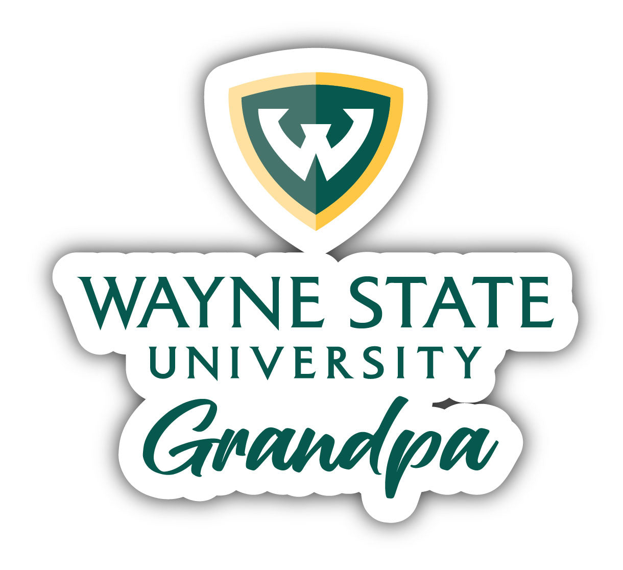 Wayne State 4-Inch Proud Grandpa NCAA Vinyl Decal - Perfect Gift for Grandpa