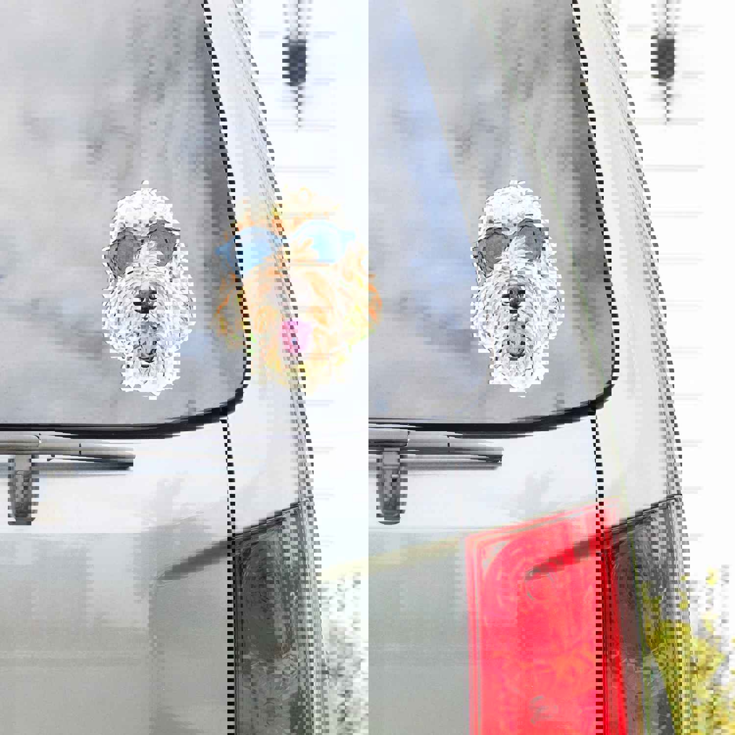 Goldendoodle Car Decal - Hand-Painted Watercolor Vinyl Sticker