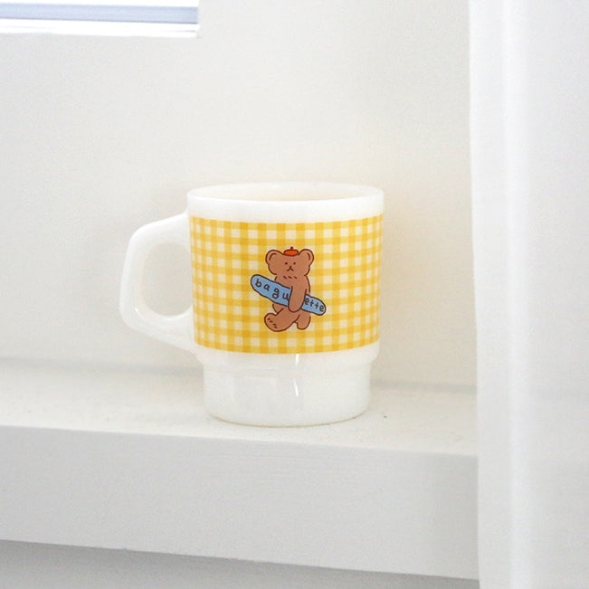 Bear Milk Graphic Mugs Glasses Printed Vintage Retro Style Kitchen Dinnerware Cups