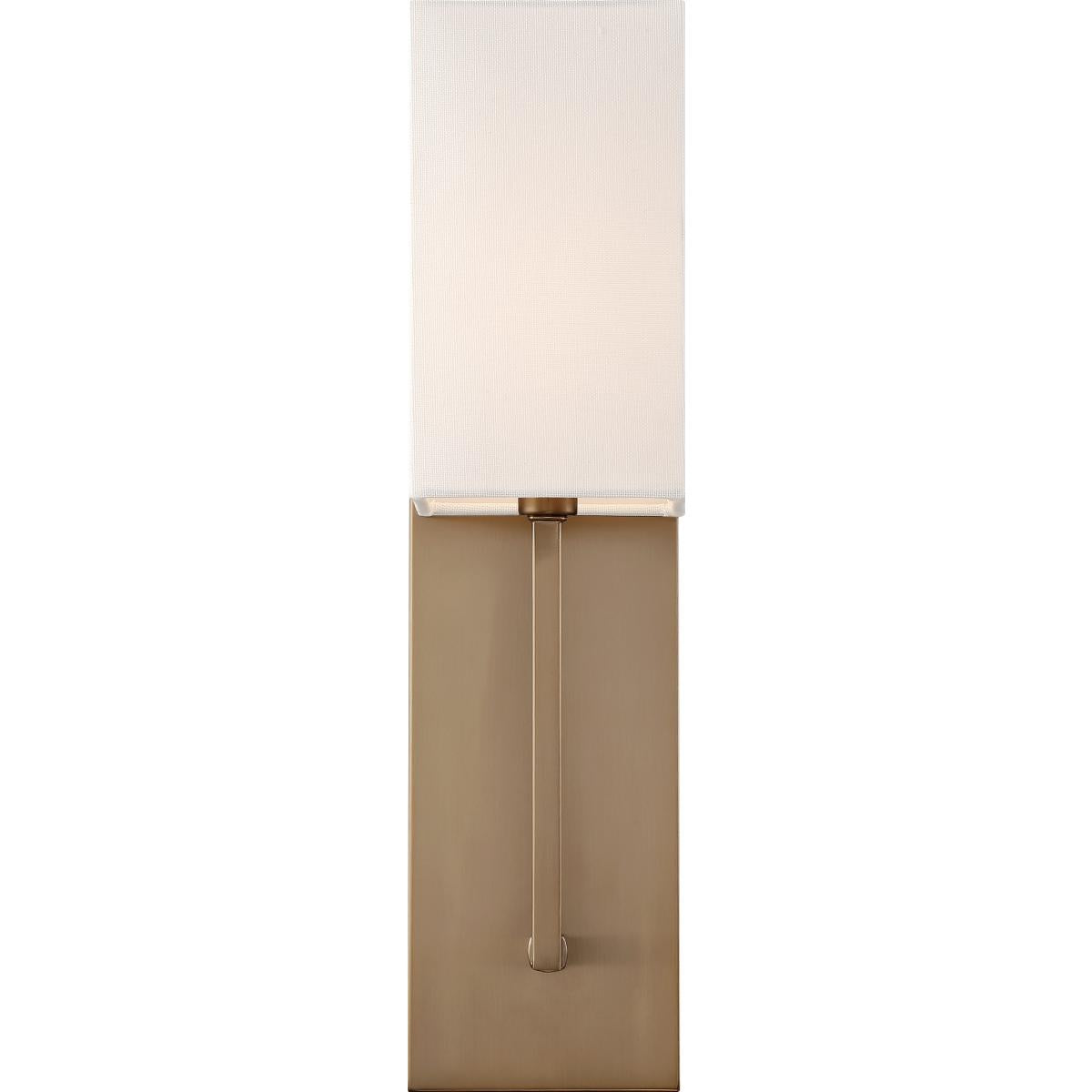 Vesey 1 Light Wall Sconce with White Linen Shade - Burnished Brass Finish