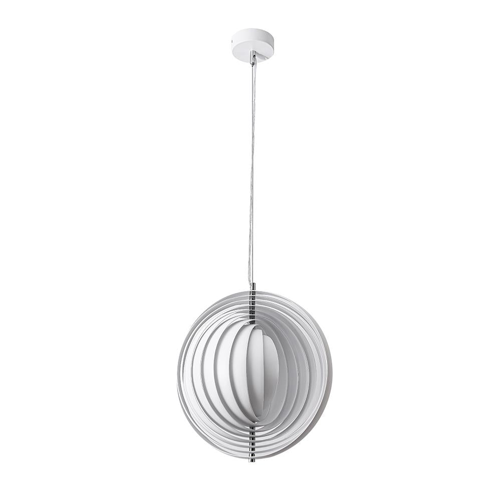 Rotatable Modern 1-Light Globe Metal Pendant Light in White