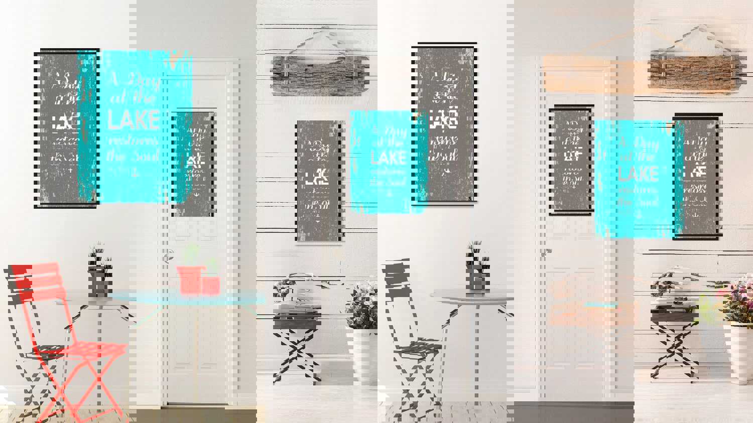 A Day At The Lake Restores The Soul Canvas Print with Black Frame - Home Decor Wall Art Gift