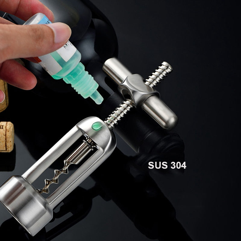 Zinc Alloy Vintage Wine Bottle Opener - Europe Red Corkscrew Leverage Design