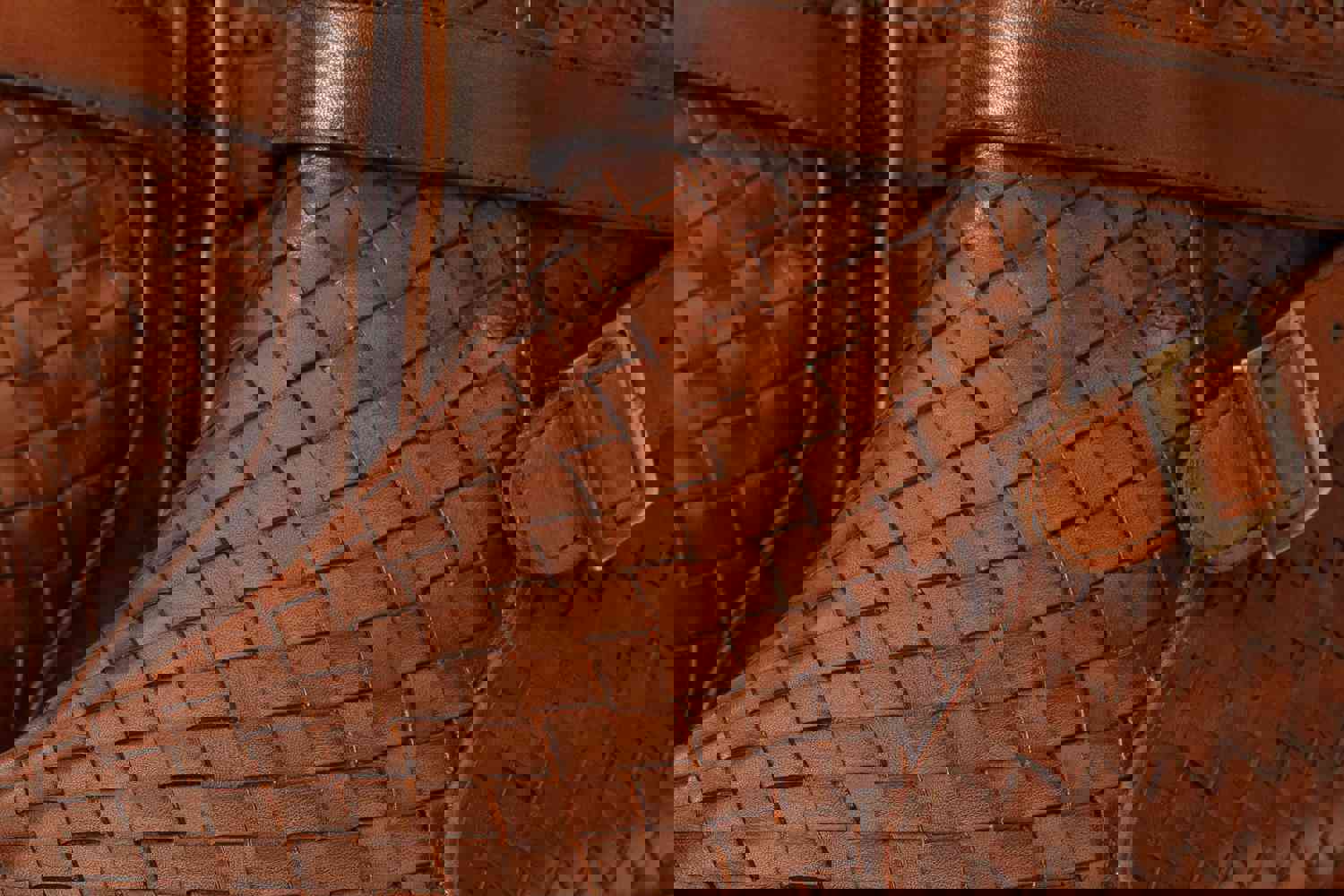 Morral Tan Handwoven Leather Cross Strap Buckle Zip-Up Men Boot