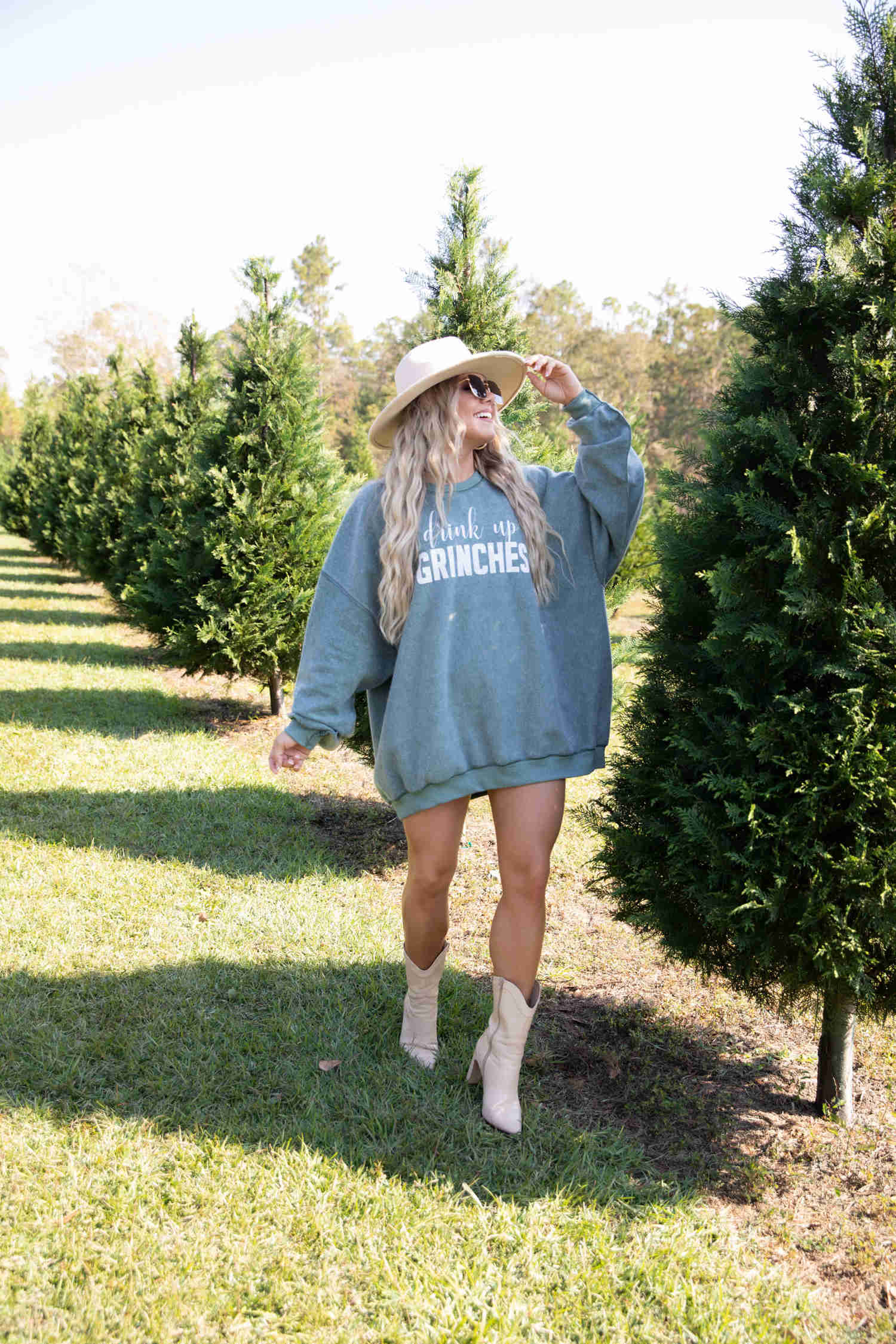 Drink Up Grinches Sweatshirt - Fun Christmas Party Outfit