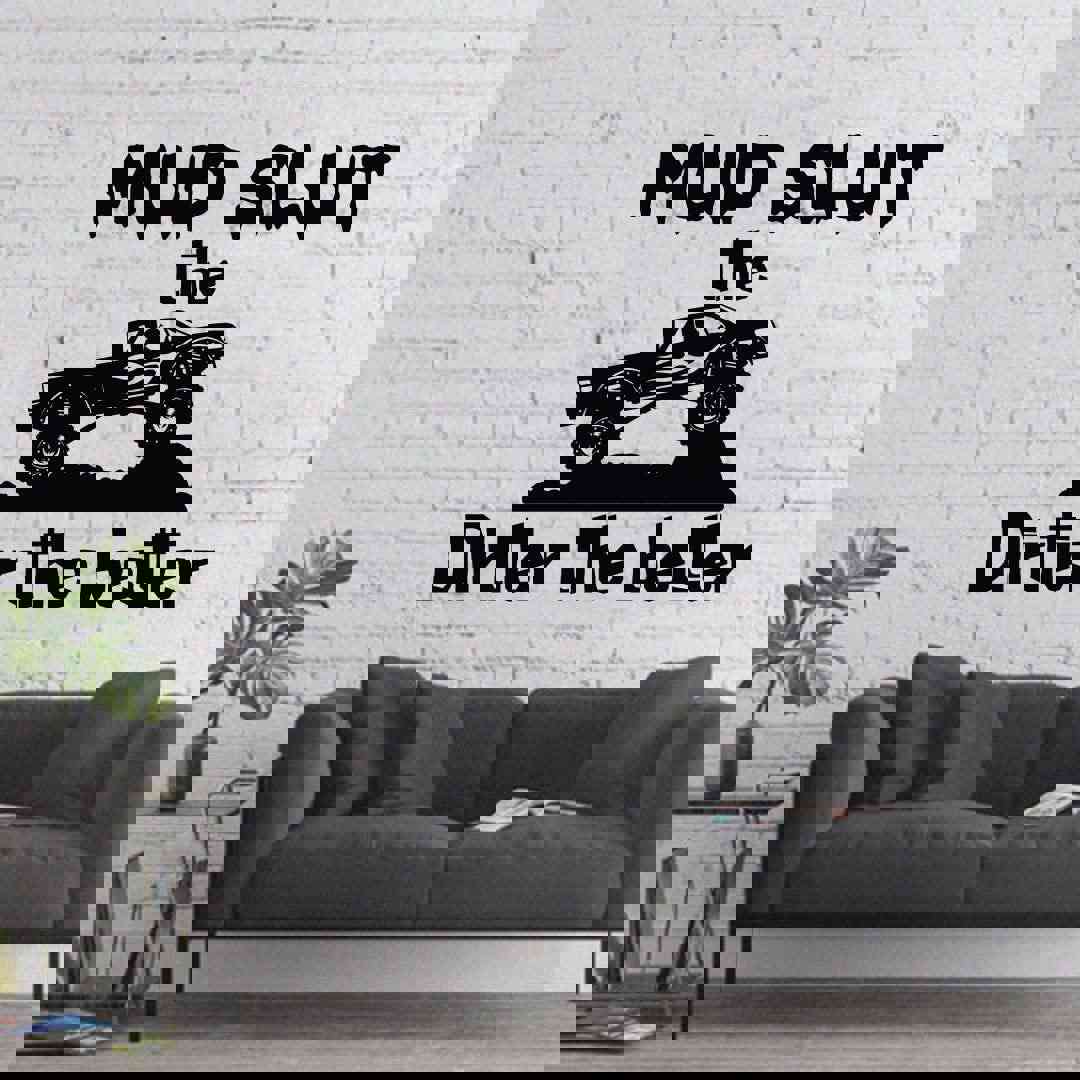 Trucks Vinyl Wall Sticker Wall Decal - Mud Dirtier the Better Monster Truck Toy Car