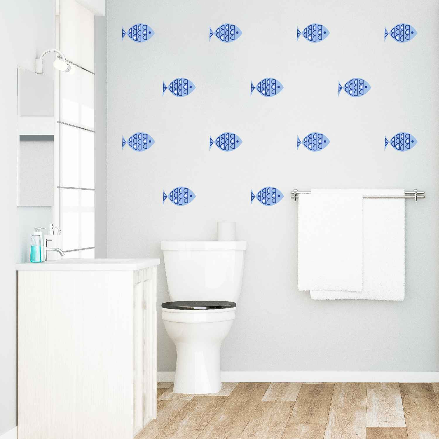 Blue Fish Wall Decals for Nursery and Home Decor
