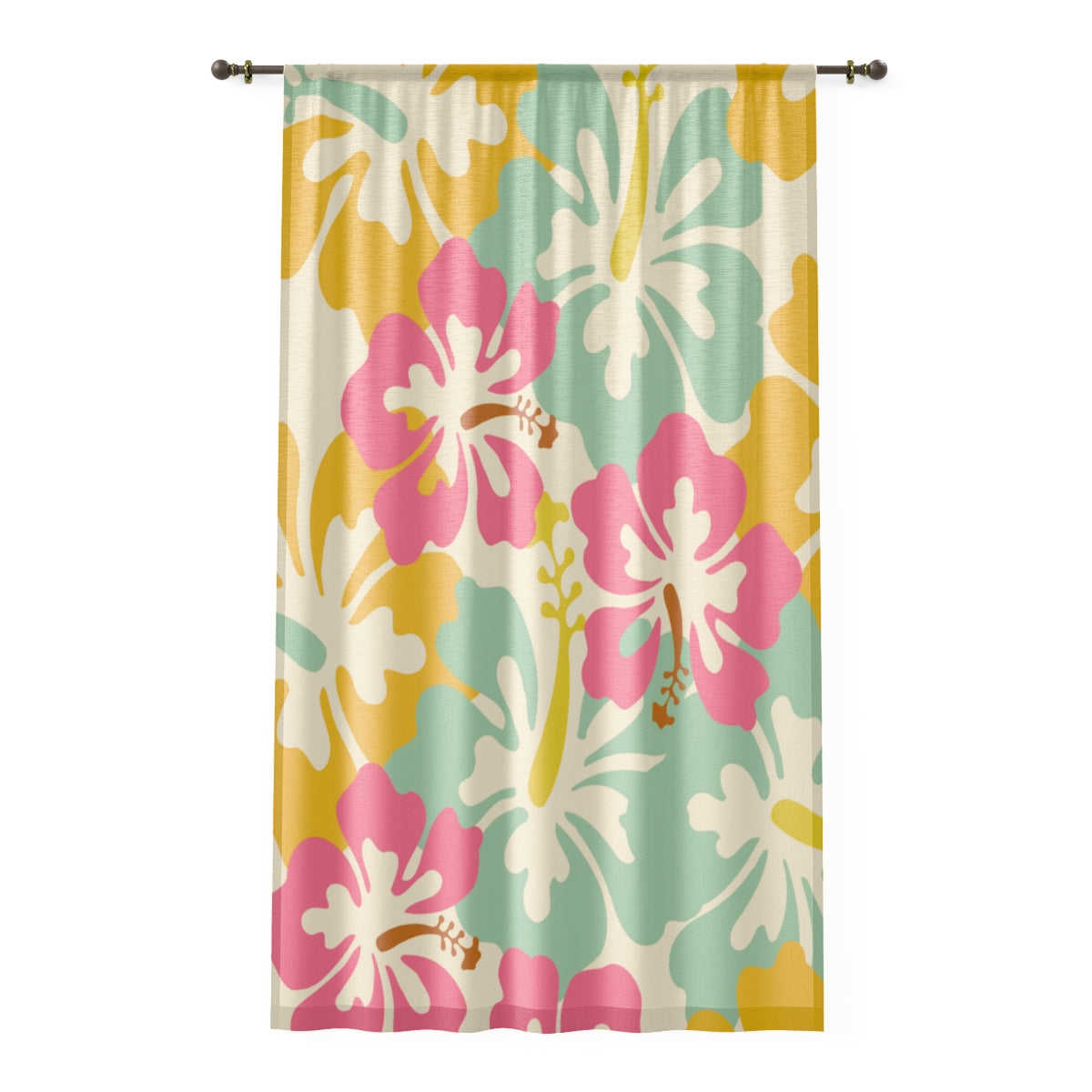 HIBISCUS FLOWERS ART - SHEER Window Curtain