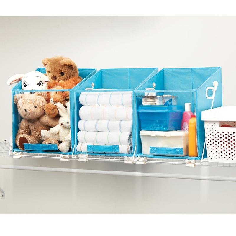 Folding Clothing Storage Basket with Clear Front Panel