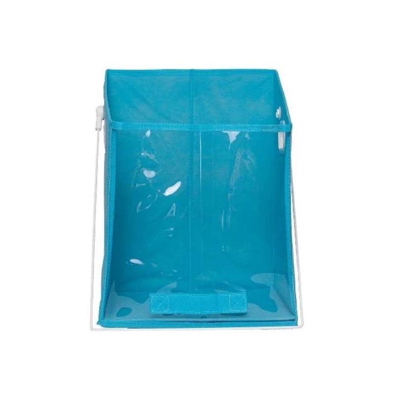 Folding Clothing Storage Basket with Clear Front Panel
