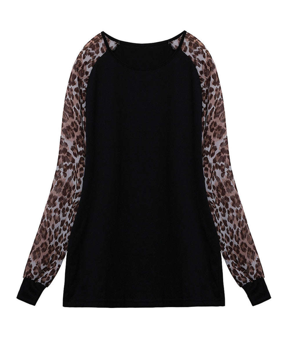 Women's Leopard Print Long Sleeve T-Shirt - Spring Autumn Blouse