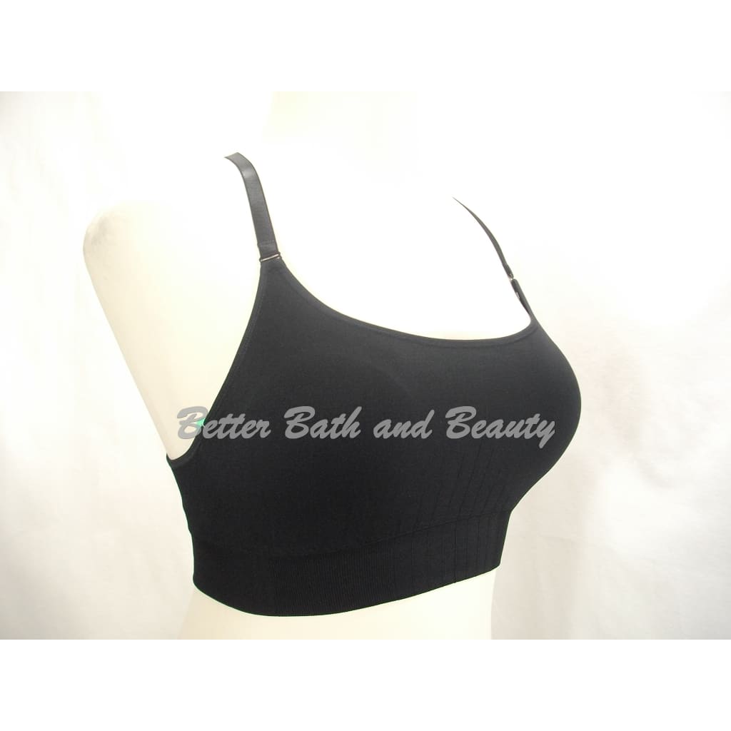 Champion N9118 Seamless Adjustable Cami Wire Free Sports Bra - LARGE Black